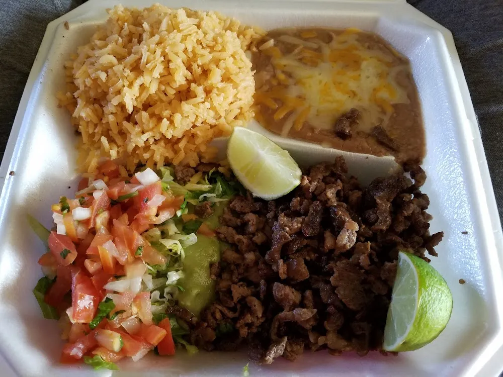 Carne Asada Rice and Beans and Cheese